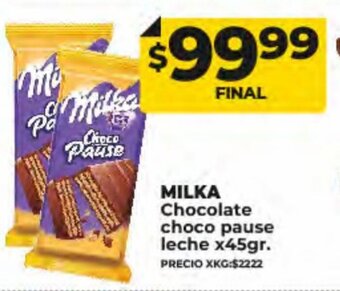 Supermayorista Vital Milka Chocolate Choco Pause Leche oferta