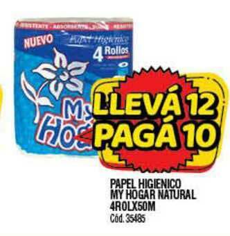 Supermercados Yaguar Papel Higienico My Hogar Natural 4Rolx50M oferta