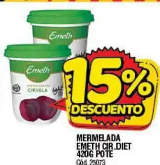 Supermercados Yaguar Mermelada Emeth Cir.Diet 420G Pote 15% Descuento oferta