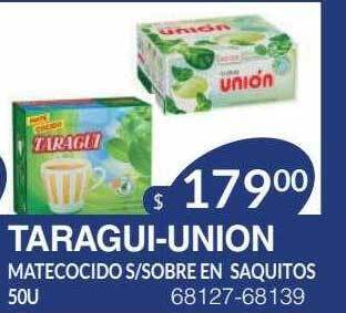 Masivos Taragui-union mate cocido s sobre en saquitos oferta