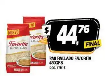 Supermercados Yaguar Pan Rallado Favorita 450Grs oferta