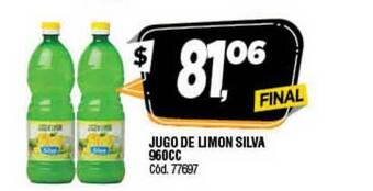 Supermercados Yaguar Jugo De Limon Silva 960CC oferta
