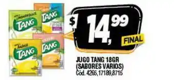 Supermercados Yaguar Jugo Tang 18GR (Sabores Varios) oferta