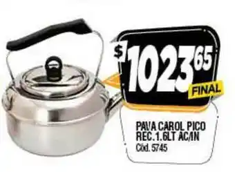 Supermercados Yaguar Pava Carol Pico Rec.1.6LT Ac-In oferta