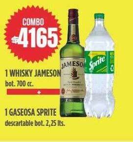 1 whisky jameson 1 gaseosa sprite
