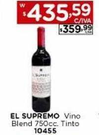 El supremo vino blend tinto