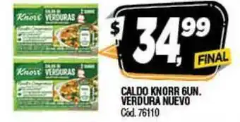 Supermercados Yaguar Caldo Knorr 6UN. Verdura Nuevo oferta