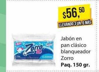 Supermercados Damesco Jabón en pan clásico blanqueador zorro oferta