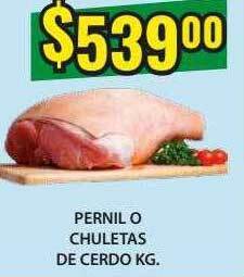 Supermercados Damesco Pernil o chuletas de cerdo oferta