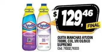Supermercados Yaguar Quita Manchas Ayudin 700ML Col.Vivos-BCO Supremo oferta