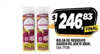 Supermercados Yaguar Bolsa De Residuos Asurin Ro.50x70 30UN oferta