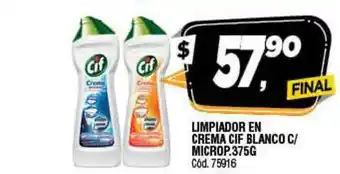 Supermercados Yaguar Limpiador En Crema Cif Blanco C-Microp.375G oferta