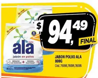 Supermercados Yaguar Jabon Polvo Ala 800G oferta