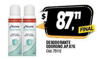 Supermercados Yaguar Desodorante Odorono .AP.87G oferta