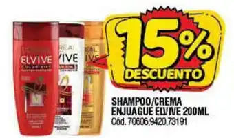 Supermercados Yaguar Shampoo-Crema Enjuague Elvive 200ML oferta