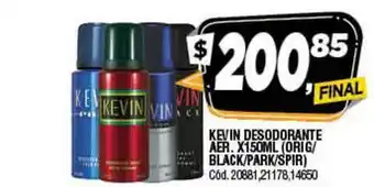 Supermercados Yaguar Kevin Desodorante Aer. X150ML (Orig-Black-Park-Spir) oferta