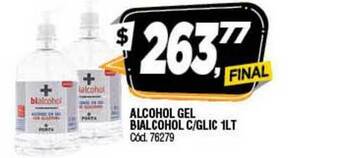Supermercados Yaguar Alcohol Gel Bialcohol C-Glic 1LT oferta