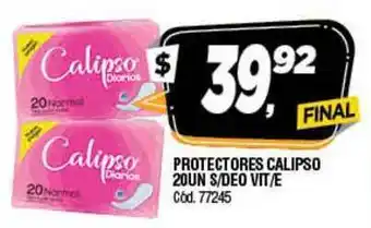 Supermercados Yaguar Protectores Calipso 20UN S-Deo Vit-E oferta