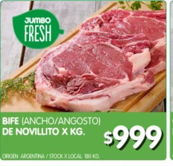 Jumbo Bife (ancho/angosto) de novillito x kg oferta