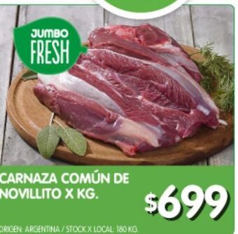 Jumbo Carnaza comun de novillito x kg oferta