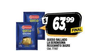 Supermercados Yaguar Queso Rallado La Serenisima Reggianito 35Grs oferta