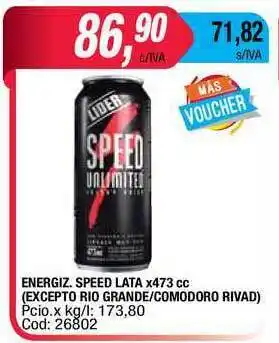 Maxiconsumo Energiz. Speed X 473 Cc (excepto Rio Grande Comodoro Rivad) oferta