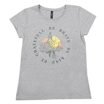 Coto Remera mujer manga corta estampada gris melange talle xl oferta