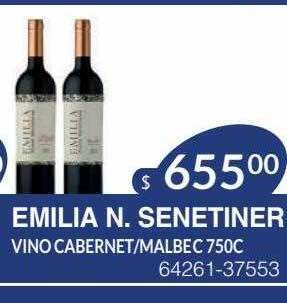 Masivos Emilia n. senetiner vino cabernet malbec oferta