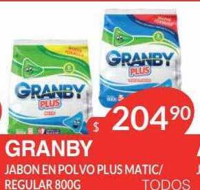 Masivos Granby jabon en polvo plus matic regular oferta