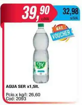 Maxiconsumo Agua Ser x 1.5lt. oferta