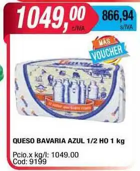 Maxiconsumo Queso Bavaria Azul 1/2 HO 1 kg oferta
