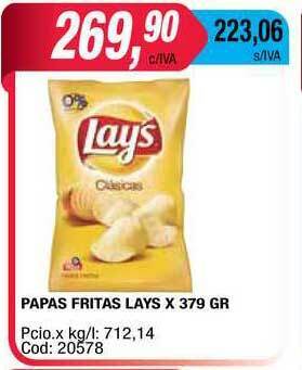 Maxiconsumo Papas Fritas Lays x 379gr oferta