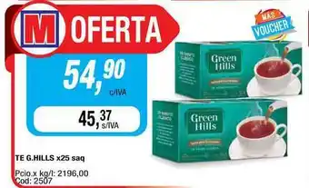 Maxiconsumo Te G. Hills x 25saq oferta