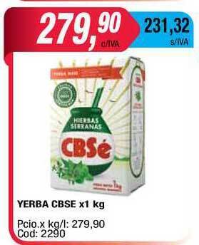Maxiconsumo Yerba Cbse x 1kg oferta