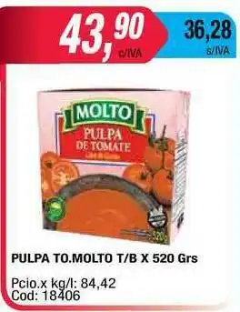 Maxiconsumo Pulpa To. Molto T/B x 520grs oferta