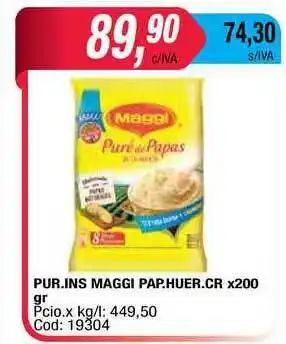 Maxiconsumo Pur. Ins Maggi Pap. Huer. Cr x200gr oferta