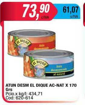 Maxiconsumo Atun Desm El Dique Ac-nat x 170grs oferta