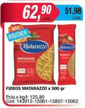 Maxiconsumo Fideos Matarazzo x 500gr oferta