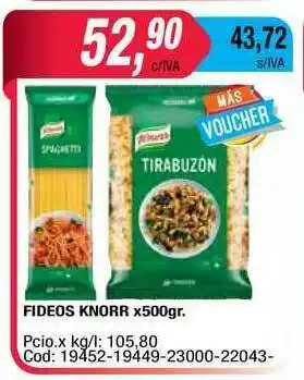 Maxiconsumo Fideos Knorr x 500gr oferta