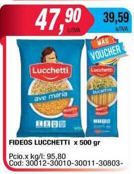 Maxiconsumo Fideos Lucchetti x 500gr oferta
