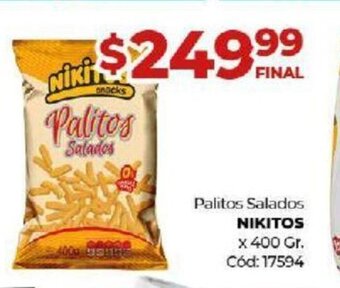 Diarco Nikitos Palitos Salados oferta