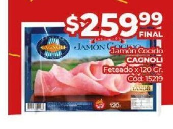 Diarco Jamon Cocido Cagnoli oferta