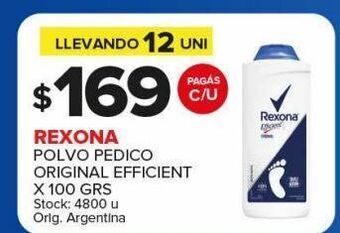 Carrefour Maxi Polvo pedico rexona x 100g oferta