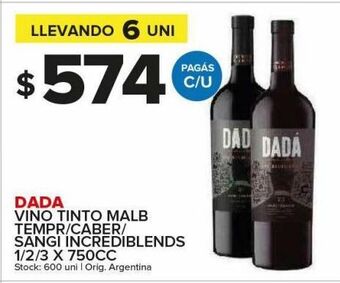 Carrefour Maxi Vino tinto dada x 750cc oferta