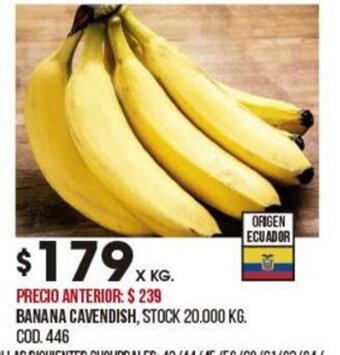 Coto Banana Cavendish oferta