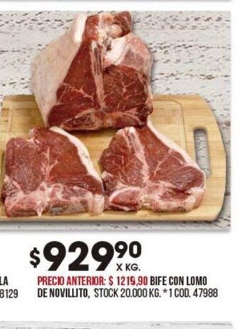 Coto Bife Con Lomo De Novillito oferta