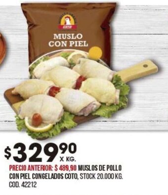 Coto Muslos De Pollo Con Piel Congelados Coto oferta