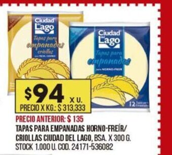 Coto Tapas Para Empanadas Horno-Freir/Criollas Ciudad Del Lago oferta