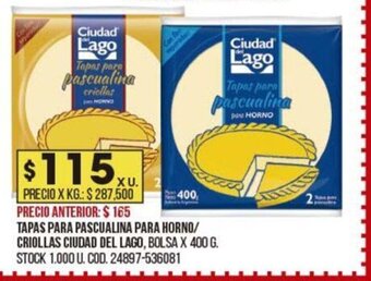 Coto Tapas Para Pascualina Para Horno/ Criollas Ciudad Del Lago oferta