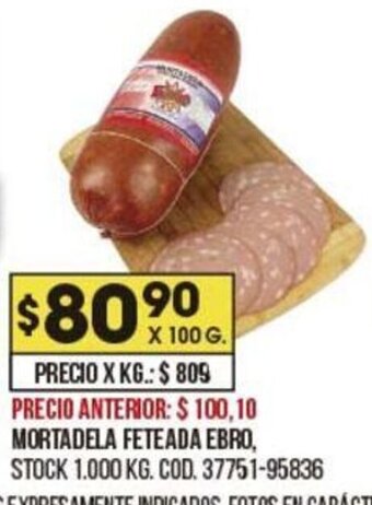 Coto Mortadela Feteada Ebro oferta